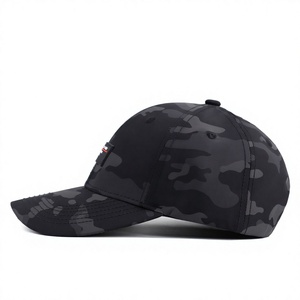 Gorras de Béisbol de Camuflaje Negras de 6 Paneles con Parche de Goma de PVC Personalizado de Malla para Hombre, al por Mayor, de Alta Calidad - Product Image 2