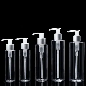 Cheap price pet plastic silver pump bottle for shampoo packaging set conditioner lotion