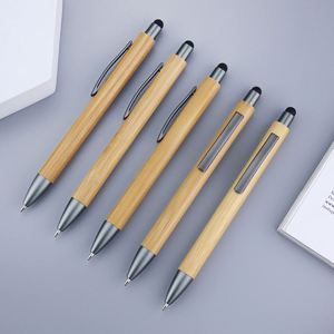 Promotion Eco Recyclable 2 in 1 Stylus Bamboo Ballpoint <b>Pen</b> With Customized Business Logo for Office Stationery - Product Image 6