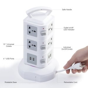 Manufacturer Price 11+2 USB Ports Power Strip 11 Way+2 USB Outlet <strong>Plug</strong> <strong>Extender</strong> with 2 USB Ports Electrical Outlet - Product Image 3