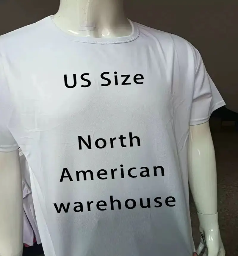 空白の昇華シャツ100% ポリエステル綿アメリカンサイズポリエステルTシャツ昇華Tシャツプレーンカスタム印刷
