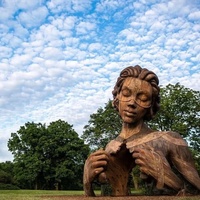 Escultura de Retrato Artístico Personalizable de Fibra de Vidrio, Minimalista, de Fácil Mantenimiento, para Decoración de Jardín Exterior