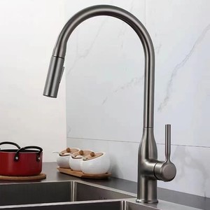 2025 Wholesale New Factory Brass Classic <strong>Kitchen</strong> Tap Gun <strong>Grey</strong> Pull-Out Retractable Single Handle Faucet Hot Cold <strong>Splash</strong> Proof - Product Image 6