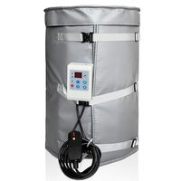Chauffe-tambour gris 30 gallons à prix d'usine, en tissu Oxford imperméable, avec gaine chauffante en alliage de nicrome, portable et câblée