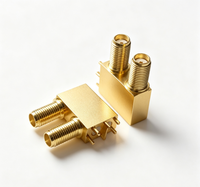 Connecteur coaxial RF S MA-KKYWHD 50 Ohm plaqué or, double canal, pour soudure sur carte mère, installation sur carte, test micro-ondes