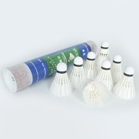 Volant de badminton en plumes d'oie blanches de haute qualité, modèle Huamei n°5, le plus durable, fabriqué à l'usine d'Anhui, pour la compétition amateur.