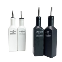 Bouteille d'huile d'olive et de vinaigre en céramique BX en vente flash pour la cuisine ou la salle de bain, ensemble élégant de bouteilles d'huile de cuisson