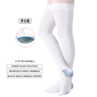 Bas de contention anti-embolie, chaussettes de compression, chaussettes hautes pour femmes et hommes avec trou d'inspection pour les orteils, tricotées, respirantes
