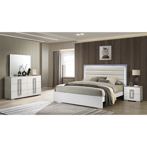 Comodino Olivia Contemporaneo a 2 Cassetti in Legno Bianco, Arredamento Moderno per Camera da Letto - Product Image 5