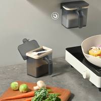 Contenedor Magnético de Plástico de 400 ml para Sal, Pimienta y Azúcar, con Asa, Ahorra Espacio, para Cocina y Refrigerador