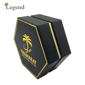 Coffret Cadeau Hexagonal <span class=keywords><strong>de</strong></span> Luxe Noir et Or, Boîte Rigide Vide avec Pot en Verre Hexagonal Transparent pour <span class=keywords><strong>Miel</strong></span>, <span class=keywords><strong>Dattes</strong></span>, Noix, Café, Logo Personnalisé - Product Image 5