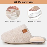 Femmes Fuzzy Fausse Fourrure Haute Densité Mousse À Mémoire Slip On Maison Chaussures Confortable Doux Intérieur Maison Pantoufles