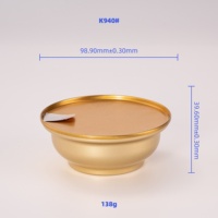 K940 #   Vente directe usine – Boîte en acier laminé en fer blanc pour tonifiants, plats préfabriqués, fruits de mer, boîte en forme de bol DRD, imprimée avec la marque ORG