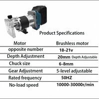 Mini Recortadora Eléctrica Inalámbrica de 20V con Batería de Litio, 30000 RPM, Mandril de 6.35mm, para Uso Doméstico e Industrial