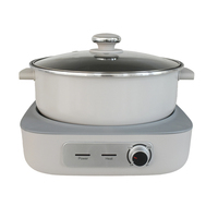 Casserole électrique de cuisine 3,5 L, multifonctionnelle, pour la maison, avec fonctions de cuisson, de bouillie et de friture, et nouvelle conception de poêle électrique