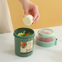 Coupe à salade double couche pour aliments légers Réduction de la graisse pour la maison et l'extérieur Coupes à fruits et légumes à conserver Boîtes à lunch à la mode