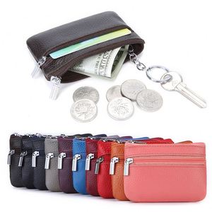 Classic Style Mini <b>Leather</b> Coin Purse Zipper <b>Key</b> Bag with Wear-Resistant Feature for Women - Product Image 2