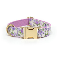 Op maat gemaakte gepersonaliseerde polyester hondenhalsband en tuigje set, fruit- en bloemenprint, Instagram-stijl, verstelbaar, wasbaar, eigen label voor