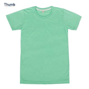 Mint Green Pastel Polyester T Shirt Made in Thailand for Sublimation Printing Short Sleeve Polyester / Cotton Casual Plain Dyed - Product Image 1