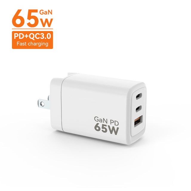 Free Sample GaN Fast Charging USB-C Type-C 65W GaN PD Charger for Mobile Phone Tablet Notebook
