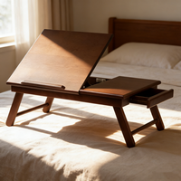 Table d'appoint pliable et réglable 2026 pour ordinateur portable avec porte-gobelet et fente pour téléphone, portable pour lit, canapé, maison et bureau