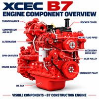 Moteur diesel Cummins d'origine 168-296 ch B7 6,7 L 6 cylindres en ligne turbocompressé refroidi par intercooler pour camions et excavateurs de moyenne taille