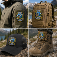 Patch PVC personnalisé 3D en caoutchouc, logo en relief tactique, thermocollant, durable et souple pour veste et chapeau d'extérieur