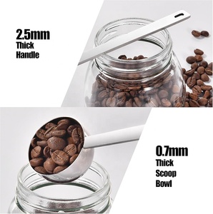 Cuillère à café en acier inoxydable 18/10 poli miroir de qualité alimentaire avec long manche, cuillère doseuse pour grains de café et café moulu - Product Image 5
