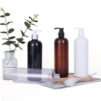 Botella de Plástico PET Ámbar de 200ml, 250ml, 300ml con Tapa de Rosca, Impresión Serigráfica, para Loción, Jabón Líquido, Venta al Por Mayor