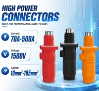 Connecteur de stockage d'énergie 70A-500A IP67 étanche, plaqué argent, ignifuge UL94-V0, prise d'alimentation haute intensité 1500V pour batterie
