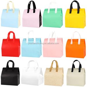 Logo Custom Eco-Friendly Non-woven Thermal Insulated Aluminum Foil Takeaway Packaging Cooler Bag for Milk Tea Cake Chocolate - Product Image 2