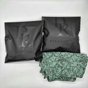 Enveloppes d'expédition en polymailleur biodégradable noir mat avec logo personnalisé, sacs d'expédition pour vêtements, sacs d'emballage pour vêtements - Product Image 6