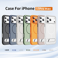 Étui de téléphone magnétique antichoc avec support pliable dissimulé pour iPhone 17 Pro Max 16 15 14 Plus 13 12 Pro 11, coque intégrale