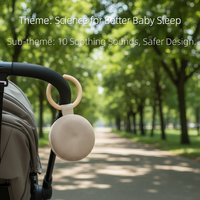 Machine à bruit blanc portable pour bébé avec capteur de pleurs, minuterie de sommeil, LED RGB, rechargeable par USB, verrouillage enfant, en ABS