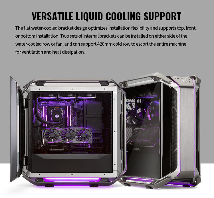 Cooler Master C700M Atx de Jeu Pleine Tour pc Cas 420 d'eau de refroidissement Trempé verre ARGB châssis