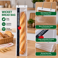Sacs à pain en BOPP micro-perforés personnalisés en gros avec fermeture à fil pour boulangerie, emballage alimentaire et fournitures de magasin de détail
