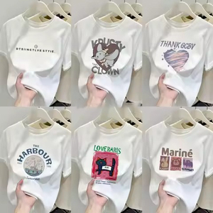 Camiseta de Mujer con Dibujos Animados, Cuello Redondo, Manga Corta, Verano, Venta al por Mayor, Precios Bajos - Product Image 2
