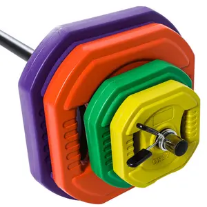 Hot Selling Design Steel Material Colorful 20kg 45 Lb Weight Lifting Adjustable Fitness Barbell Dumbbell Set