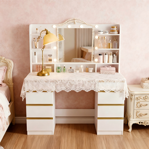 Spiegel Schmink tisch Klassischer Schmink tisch mit LED-Spiegel Schmink tisch Licht Schlafzimmer Schmink tisch Spiegel mit Lichtern - Product Image 2