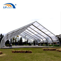 Chapiteau transparent à structure incurvée en aluminium de 25x40m pour terrain de sport ou événement de mariage de concert en plein air