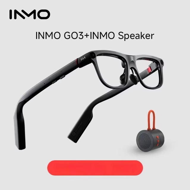 INMO GO3 AI Smart Glasses Hands Free Meeting Record Teleprompter Hot Swap Battery Waveguide Display for Daily Travel Use