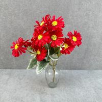 Bouquet de 10 têtes de marguerites en soie, fleurs artificielles, tiges florales pour mariage, fête, banquet, centre de table, décoration de la maison