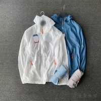 Veste à capuche pour homme, ultra-légère, perforée au laser, protection solaire, respirante, élastique, coupe-vent décontracté