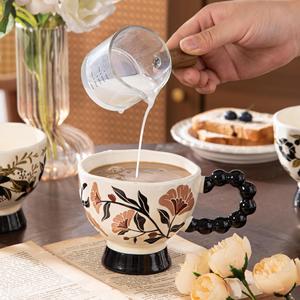 Taza de Café de Cerámica Hecha a Mano con Diseño Floral Vintage Francés, Estilo Británico de Alta Gama, Lujosa, Apta para Lavavajillas y <span class=keywords><strong>Microondas</strong></span> - Product Image 4