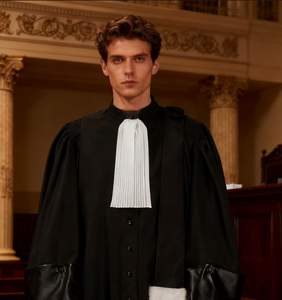 Col Jabot de style <span class=keywords><strong>avocat</strong></span>, accessoire en polyester lisse pour robe d'<span class=keywords><strong>avocat</strong></span> et tenue de juge - Product Image 4