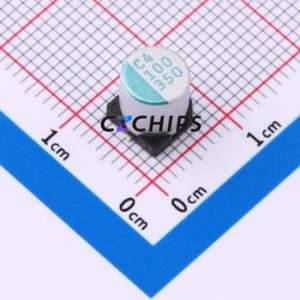 Condensateur électrolytique hybride solide-liquide en aluminium SMD HBO101M1VTT-0608K, D6.3xL7.7mm 100uF 20% 35V 6.3mm - Product Image 1