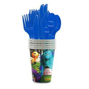 Vajilla Desechable de Alta Calidad al por Mayor con Temática de Monstruos, Vasos de Papel, Platos, Mantel, Decoraciones para Fiestas de Cumpleaños, K2114 - Product Image 5