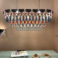 Lampu gantung keramik retro Prancis empat musim, warna personalisasi, seni abad pertengahan, untuk ruang tamu, ruang makan, vila, kamar tidur, dan koridor.