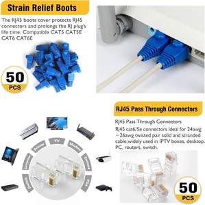 RJ45 sıkma aleti kiti All-in-One Ethernet Crimper aracılığıyla Cat7 Cat6 Cat5 RJ45 ağ kablosu test cihazı ile sıkma aracı - Product Image 4