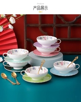 Service à thé en porcelaine de première qualité, style européen, en osseporcelaine, avec dentelle dorée en relief, pour le thé de l'après-midi, luxe léger